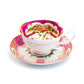 Stechcol Gracie Bone China Royal Magenta Gold Bone China Tea Cup and Saucer