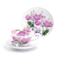 Stechcol Gracie Bone China Pink Zinnia Bone China Tea Cup and Saucer Set