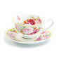 Stechcol Gracie Bone China Peony and Strawberry Mint Bone China Tea Cup and Saucer