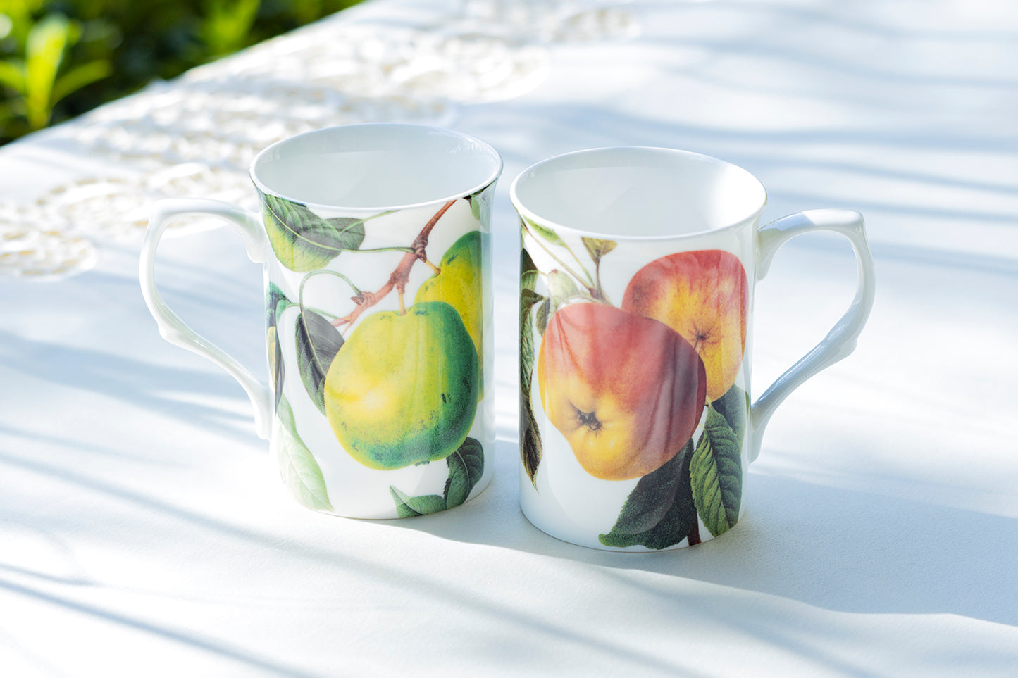 Stechcol Gracie Bone China Apple and Pear Bone China Mug Set of 2
