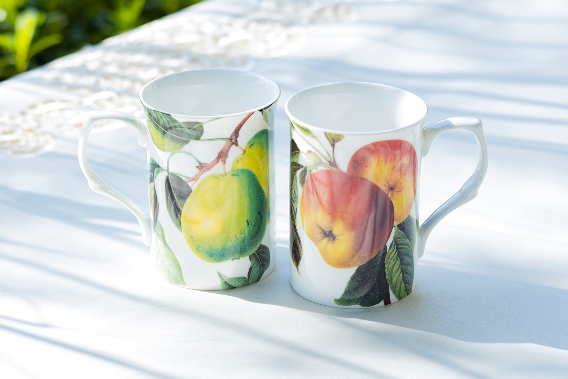 Stechcol Gracie Bone China Apple and Pear Bone China Mug Set of 2