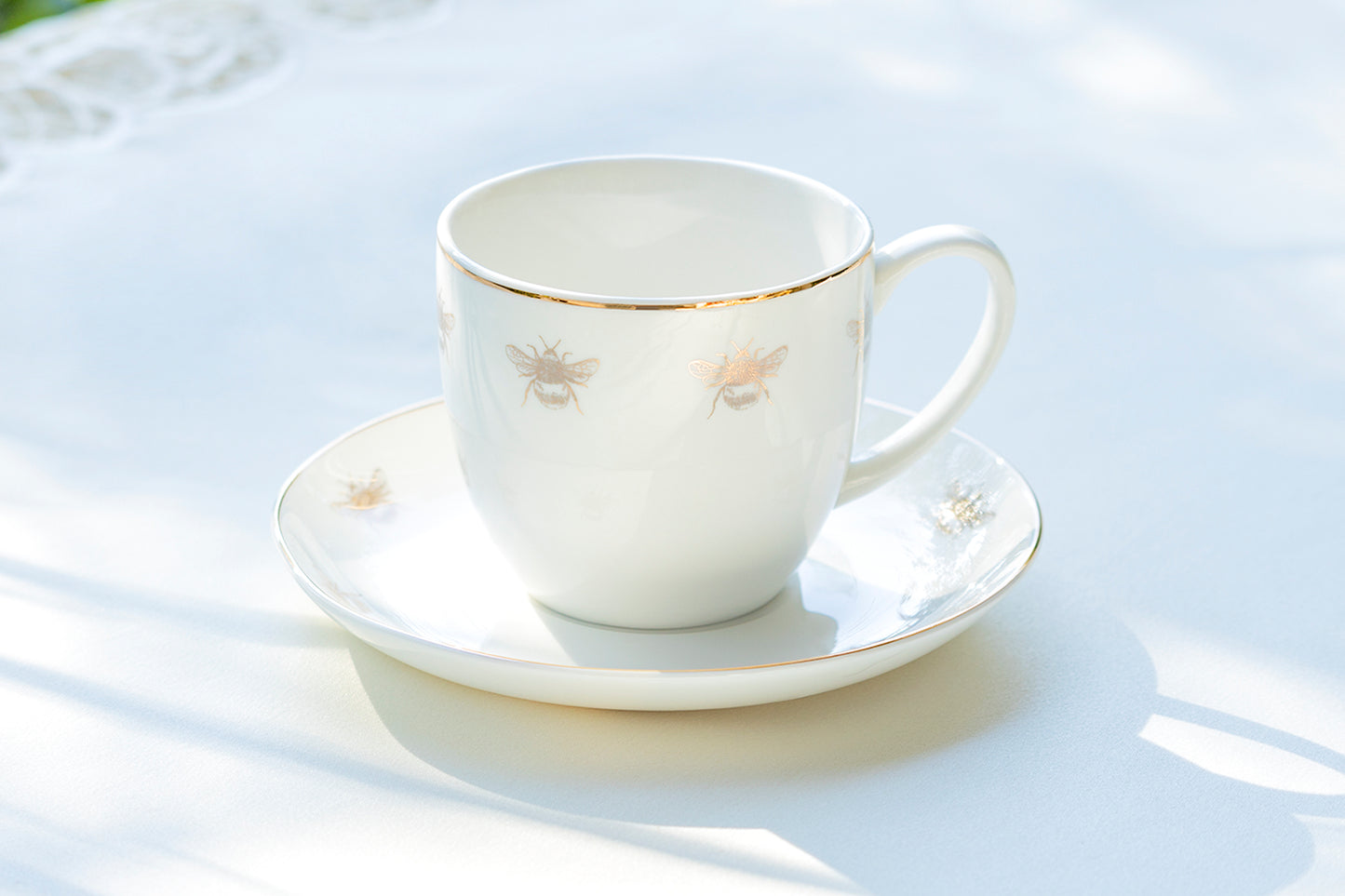 Gold Bee Fine Porcelain Cup and Saucer