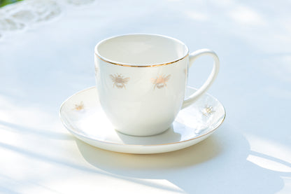 Gold Bee Fine Porcelain Cup and Saucer