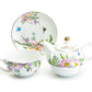 Grace Teaware Pink Hollyhock Fine Porcelain Tea For One Set