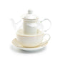 Grace Teaware Gold Dots Glass Fine Porcelain Tea For One Set