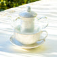 Gold Dots Glass Fine Porcelain Tea For One Set