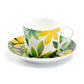 Stechcol Gracie Bone China Green Gold Leaves Bone China Cup and Saucer