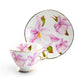 Iris Floral Fine Porcelain Tea Cup and Saucer Set of 4