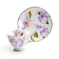 Iris Floral Fine Porcelain Tea Cup and Saucer Set of 4