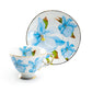 Iris Floral Fine Porcelain Tea Cup and Saucer Set of 4