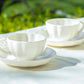 White Scallop Fine Porcelain Tea Cup and Saucer