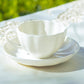 White Scallop Fine Porcelain Tea Cup and Saucer