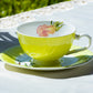 Pink Rose Bud Bone China Tea Cup and Saucer