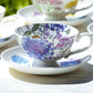 Flower Field Bone China Tea Cup and Saucer Set of 4