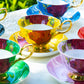 Gold Black Stem Rose Bone China Tea Cup and Saucer