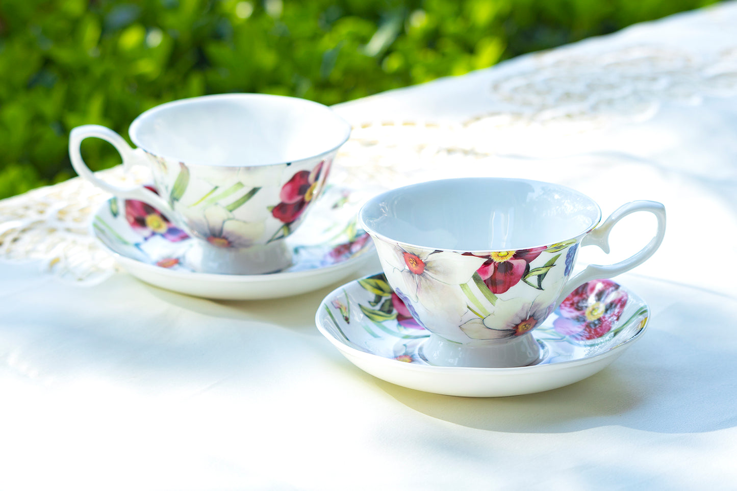 pansy bone china tea cup