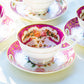 magenta gold bone china teacup