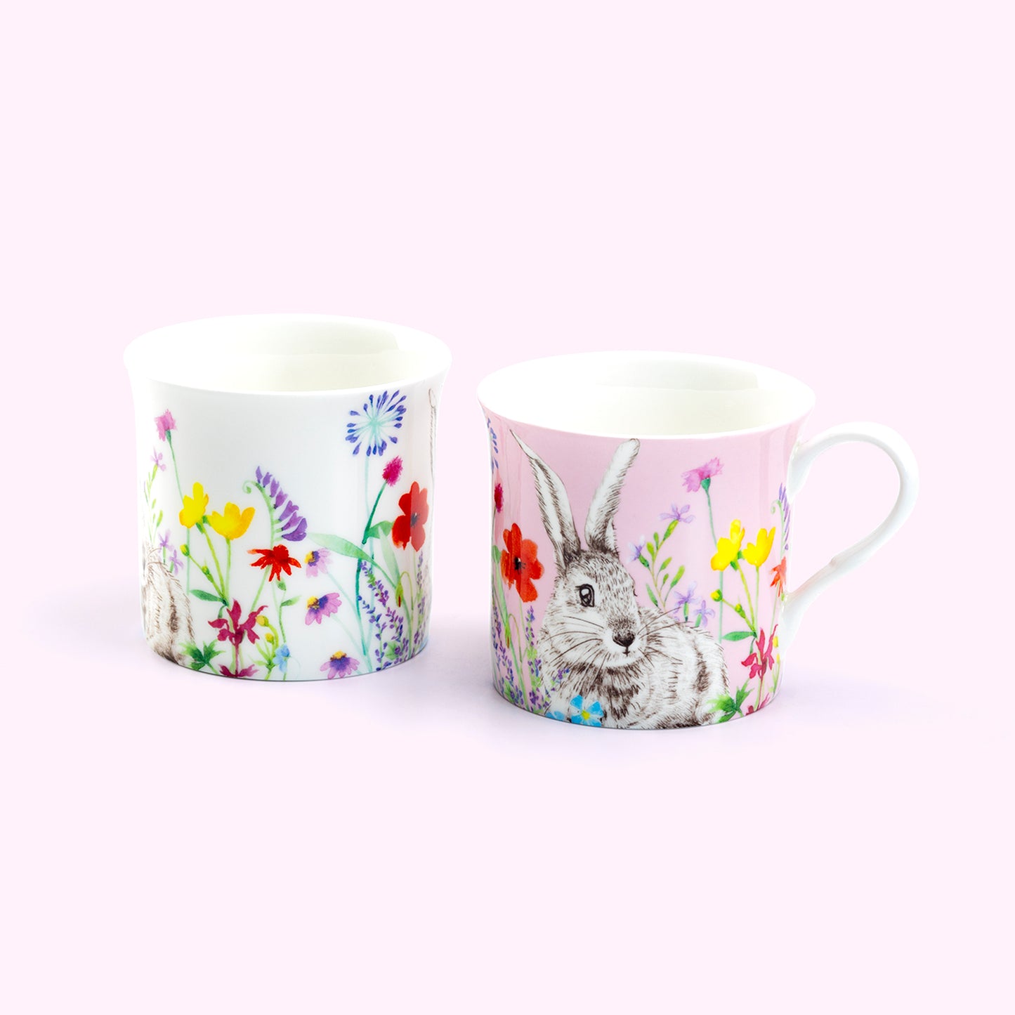 Stechol Gracie Bone China Pink & White Easter Bunny Mugs