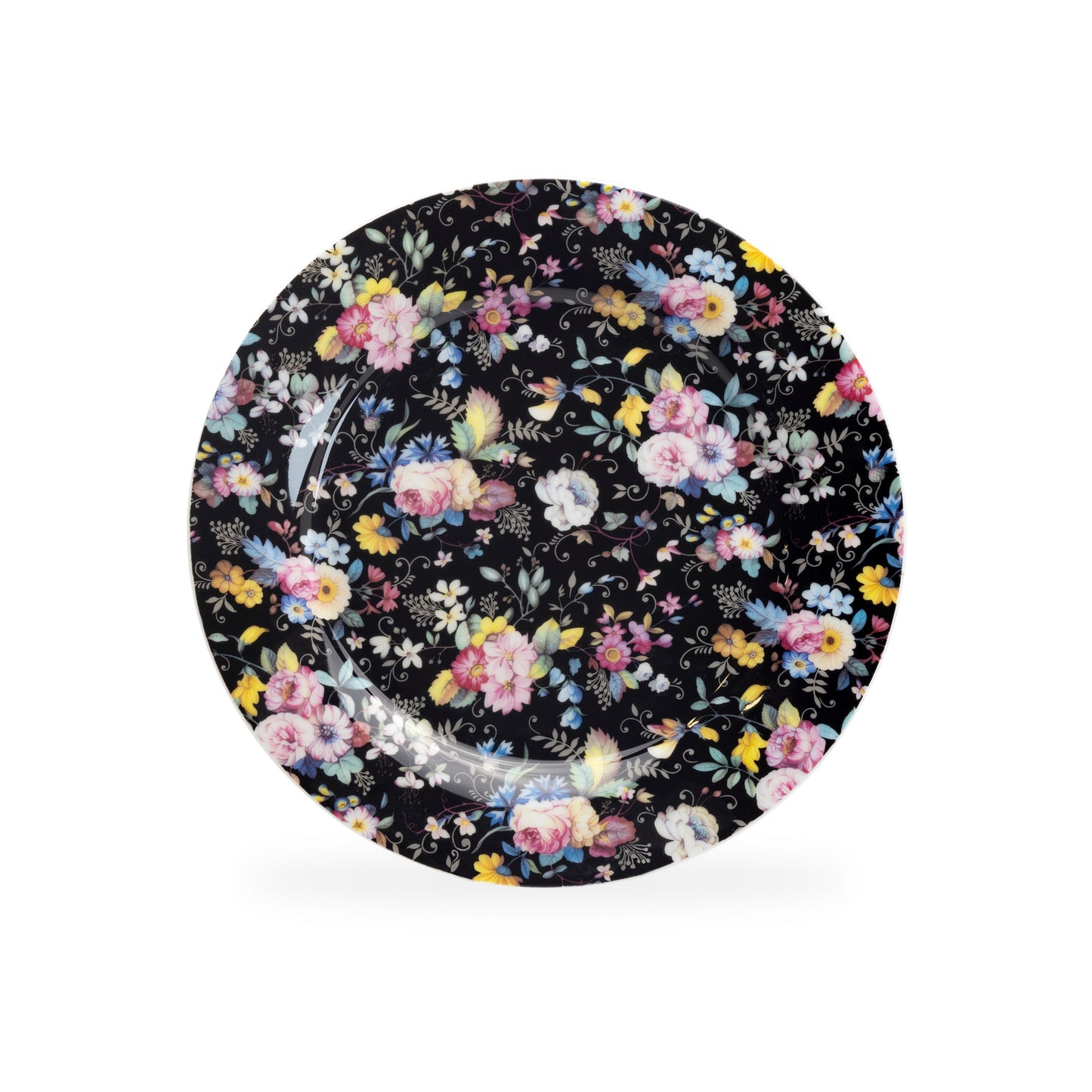Stechcol Gracie Bone China Petite Rose Black Bone China Dessert Plate