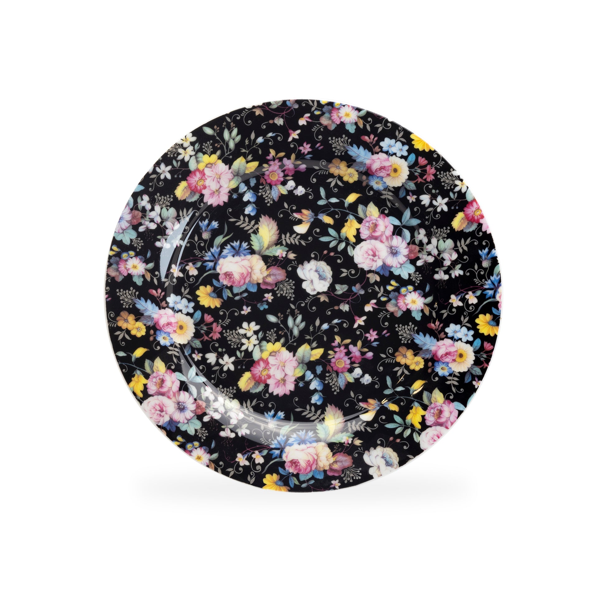 Stechcol Gracie Bone China Petite Rose Black Bone China Dessert Plate