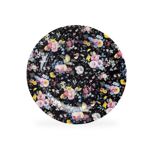 Stechcol Gracie Bone China Petite Rose Black Bone China Dessert Plate