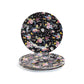 Stechcol Gracie Bone China Petite Rose Black Bone China Dessert Plate Set of 4