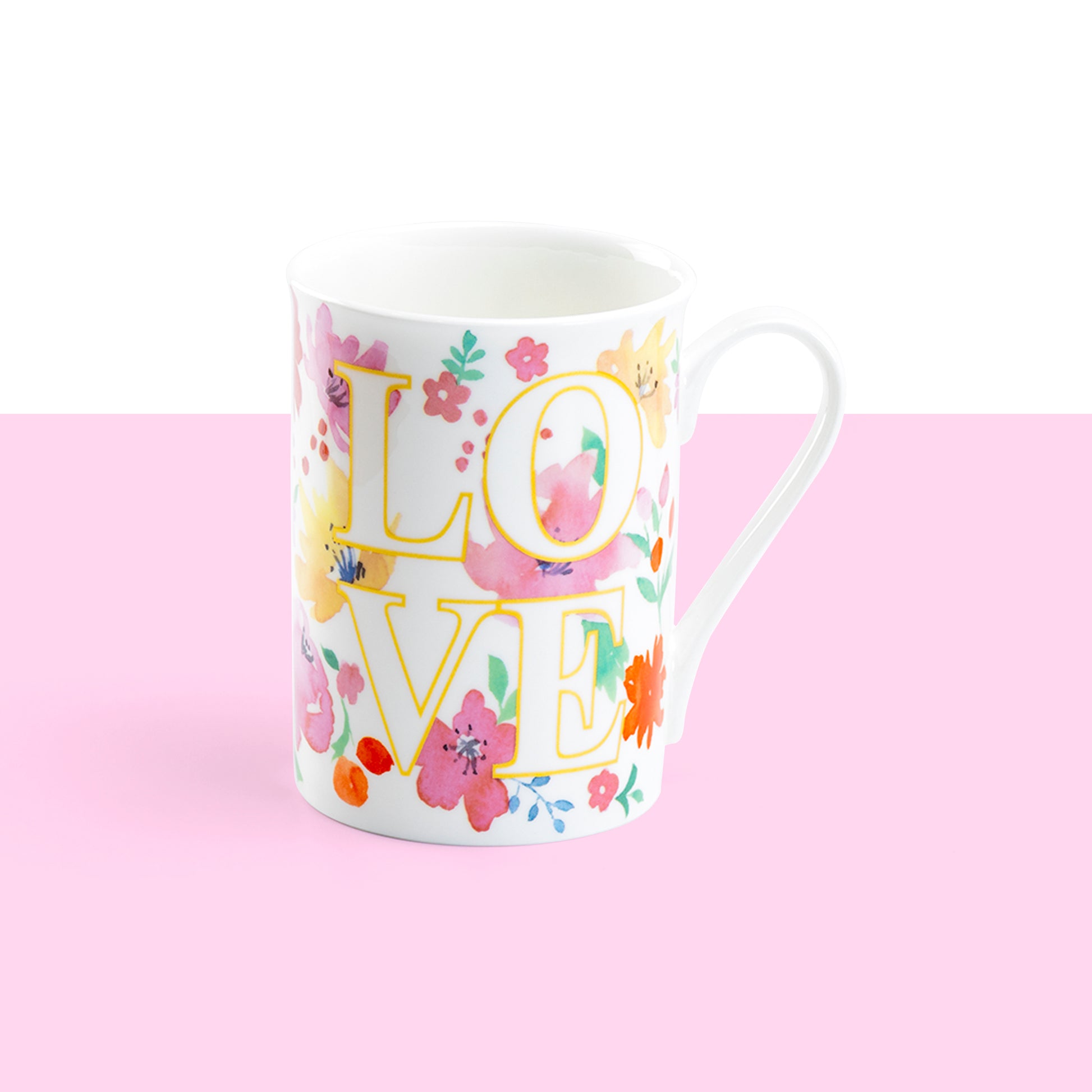 Grace Teaware Gracie Bone China Valentine Love Floral Mug
