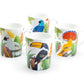 Stechcol Gracie Bone China Tropical Birds Assorted Bone China Mug Set of 4