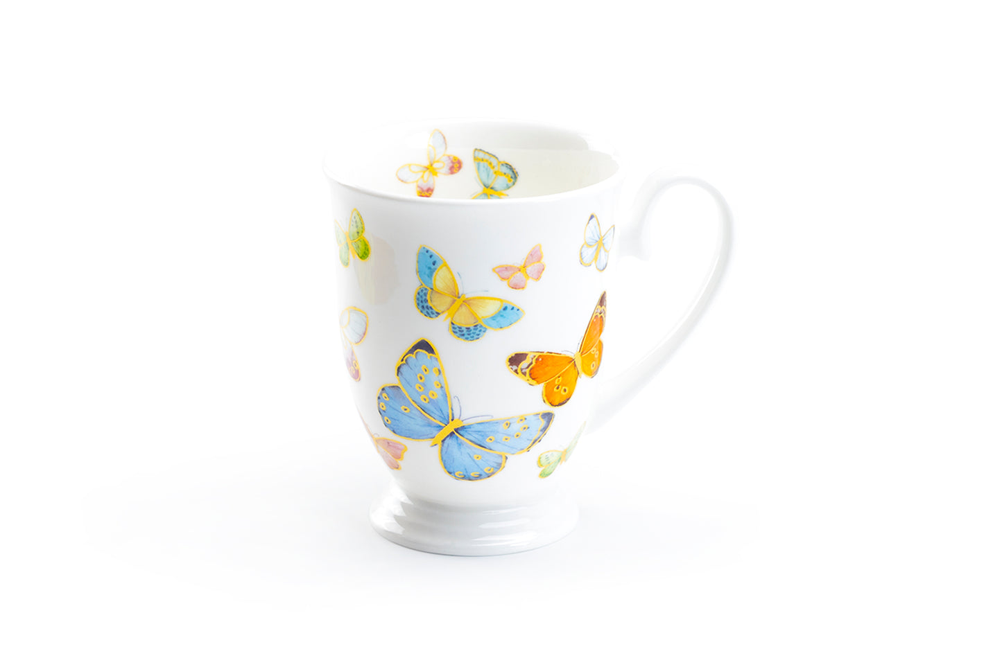Stechcol Gracie Bone China Spring Butterfly Bone China Footed Mug