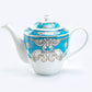 Venetian Blue Scroll Porcelain Teapot