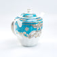 Venetian Blue Scroll Porcelain Teapot