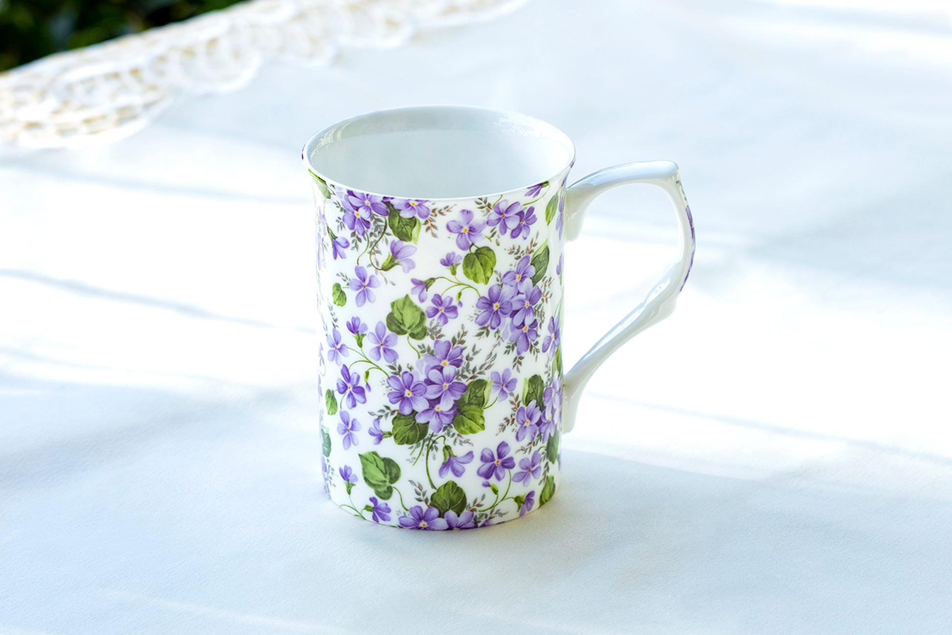 Stechcol Gracie Bone China Violet Flower Bone China Mug
