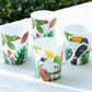 Gracie Bone China Tropical Birds Assorted Bone China Mug Set of 4