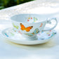 Gracie Bone China Spring Butterfly Tea Cup and Saucer