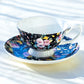 7.5" Victorian Petite Rose Black Bone China Dessert Plate