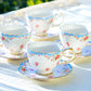 Grace Blue Vintage Rose Tea Cup and Saucer Set of 4