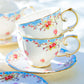 Blue Vintage Rose Tea Cups Grace Teaware