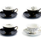 Grace Teaware 4 Assorted Halloween Tea Cup and Saucer Sets - Ouija, Crystal Ball, Skull, Spider