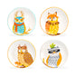 Gracie China Shop 8.5" Assorted Owls Salad / Dessert Plate Set of 4