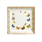 Grace Teaware 8" Butterflies with Blue Ornament Square Dessert Plate