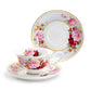 Stechcol Gracie Bone China Peony and Strawberry Bone China Tea Cup and Saucer Set