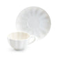 Grace Teaware White Scallop Fine Porcelain Tea Cup and Saucer Set