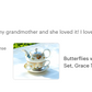Butterflies with Blue Ornament Fine Porcelain Tea For One Set