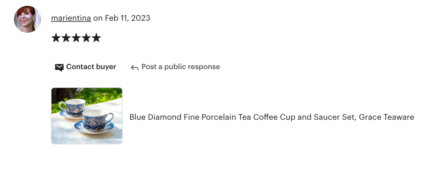 Blue Diamond Fine Porcelain Cup and Saucer
