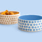 7" Taupe Dots Heavy Weight Ceramic Pet Bowl