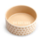 7" Taupe Dots Heavy Weight Ceramic Pet Bowl
