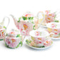 Stechcol Gracie Bone China Empire Peony Bone China 11-Piece Tea Set