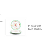 Rose with Green Accent Fine Porcelain Dessert Plate