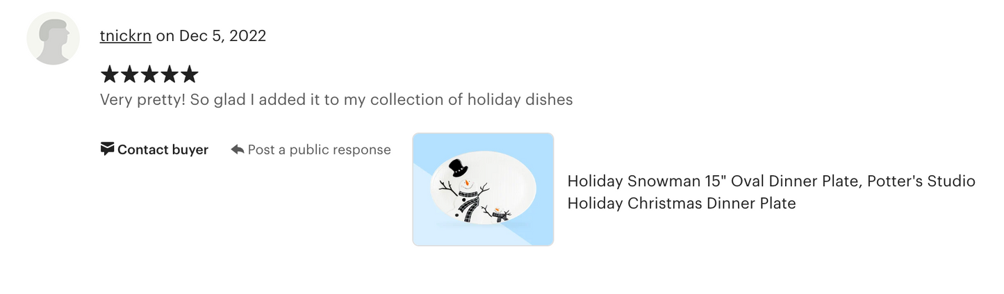 Happy Snowman Oval Serving Platter