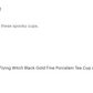 Flying Witch Black Gold Tea Cup and Saucer